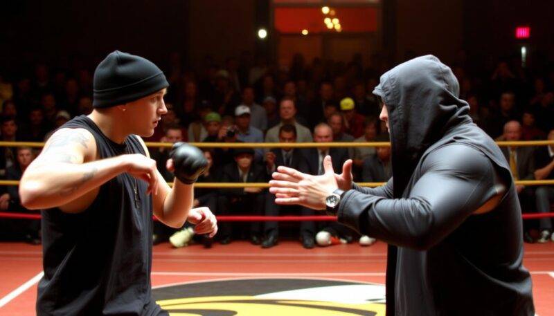 Scene from Eminem's '8 Mile' final battle that introduced millions to battle rap